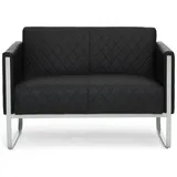 HJH Office Lounge-Sofa 2-Sitzer Kunstleder 111 x 78 x 71 cm Schwarz