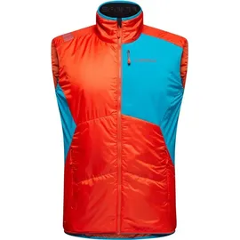 La Sportiva Ascent Primaloft Vest Men Cherry tomato/tropic Blue L