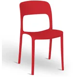 Stuhl Alice Kunststoff Stapelbar Farbe Rot Modell Comfort