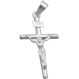 Gallay Anhänger 23x13mm Kreuz mit Jesus glänzend Silber 925