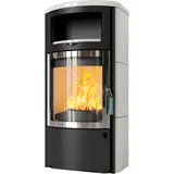 Kaminofen HARK 44 GT FlameKat 7 kW - Ofenkacheln: Creme-Weiss - Korpus: graphit/verchr.