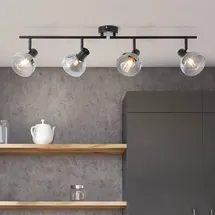 Brilliant Reflekt 4-flg. 4x D45, E14, 18W schwarz matt/rauchglas