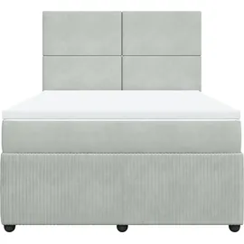 vidaXL Boxspringbett 140 x 200 cm Hellgrau