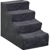 Hundetreppe 4-Stufig Abnehmbarer Bezug Für Kleine Hunde 44 cm Dunkelgrau