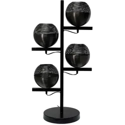 KAYOOM Stehlampe "Stehlampe Eclipse 125", schwarz, H: 92,00cm, Lampen, Handarbeit, mit vier runden Leuchtkörpern, aus Eisen