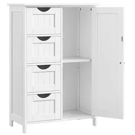 VASAGLE Badschrank LHC41W weiß 55,0 x 28,5 x 82,0 cm