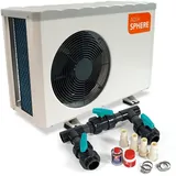 Pool Wärmepumpe 14kW Poolheizung bis 35m3 Set Bypass bis 35000l Salzwasser R32