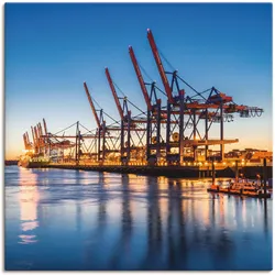 Leinwandbild ARTLAND "Hamburg Container Terminals", beige (farbe bild(er): naturfarben), B:40cm H:40cm, Canvas, Leinwand, Bilder, auf Keilrahmen gespannt
