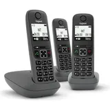 Gigaset AS490 Trio, Telefon, Schwarz