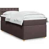 vidaXL Boxspringbett mit Matratze Dunkelbraun 140x200 cm Stoff