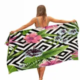 Treer Mikrofaser Handtuch, 3D Tropisch Strandtuch, Schnelltrocknendes Handtuch, Reisehandtuch Leicht, Microfaser Badetuch Groß, Microfaser Handtücher (80x180cm,Muster)