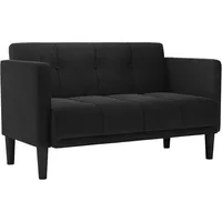 VidaXL Zweisitzer-Sofa Schwarz 111 cm Samt