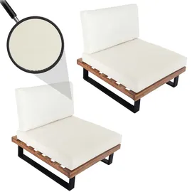 Mendler HWC-H54 Garten-Sessel 2er-Set 0 x 0 x 0 cm hellbraun/cremeweiß