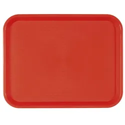 MONOUSO - Tablett aus PP rechteckig Fastfood rot 30,5x41,4cm (1 Stück)