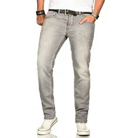 Alessandro Salvarini "ASAngelo" Gr. W32 L30, Länge 30, grau (as-174 - hellgrau) Herren Jeans Angenehme Passform durch vorhandenen Elasthan Anteil