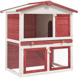vidaXL Kleintierkäfig Kaninchenstall 94 x 35 x 35 cm rot