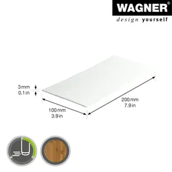 WAGNER Filz Pad - 100 x 200 x 3 mm, selbstklebend, weiß, für Filzgleiter, Schutzpads oder zum Basteln - 15175199