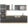 Vicco Küchenzeile R-Line 300 cm anthrazit hochglanz/goldkraft eiche