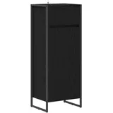 vidaXL Badezimmerschrank mit Tür 40 x 100 x 30 cm Schwarz/Eichen-Optik