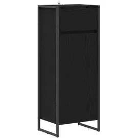 vidaXL Badezimmerschrank mit Tür 40 x 100 x 30 cm Schwarz/Eichen-Optik