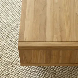 Tikamoon Couchtisch Beige Teak 120 x 50 cm