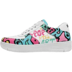 Sneaker DOGO "Damen Dice Sneakers Wonder Lola Bunny Vegan Damen Sneaker /", Damen, Gr. 37, Normalschaft, bunt (weiß, rosa), Lederimitat, Schuhe, Vegan