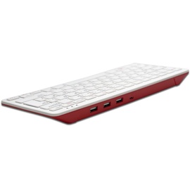 Raspberry Pi® RPI-KEYB (US)-RED/WHITE USB Tastatur US-Englisch, QWERTY Weiß, Rot