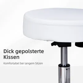 Homcom Arbeitshocker mit Lehne weiß