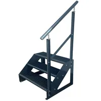 Kaminbau Mierzwa Treppe Freistehend 3 Stufen 57 cm Edelstahl/Stahl