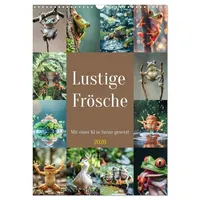 Calvendo Lustige Frösche (Wandkalender 2026 DIN A3 hoch), CALVENDO