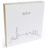 wall-art Holzbild »Tischdeko Skyline Berlin Outline«, Schriftzug, (1 St.), Vintage Wohnzimmerdeko, schwarz