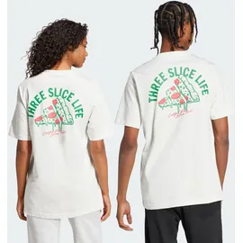 adidas Lounge Pizza Graphic Kurzarm-T-Shirt Off White XS