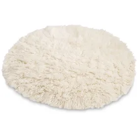 THEKO Wollteppich THEKO "FLOKOS 1250", beige (natur), H:40mm Ø:70cm, Wolle, Teppiche, original griechischer Flokati, Hochflor, Uni-Farben, reine Wolle