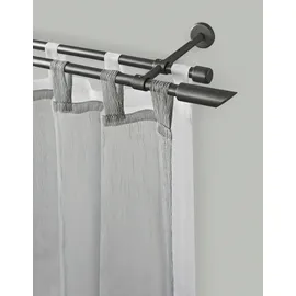 GARESA Gardinenstange GARESA "ZYLI", grau (graphit), L:190cm Ø:16mm, Holzwerkstoff, Metall, Gardinenstangen, Vorhanggarnitur, verlängerbar, Knopf abgeschrägt, ohne Ringe