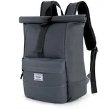 CALIYO Rolltop Rucksack Damen Groß, Laptop Rucksack Wasserdichter Backpack Schultasche mit Laptopfach Schule Studium Reisen