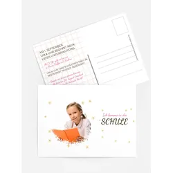 Einladungskarten Einschulung selbst gestalten mit Spruch und Fotos im Onlinedesigner bei Meine-Kartenmanufaktur.de
