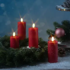 adilina LED Kerzenset LINA 12,5 cm rot 4 St.