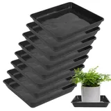 WIYETY 8 Stück Quadratische Blumentopf-Untersetzer: 30 x 30cm Kunststoff Pflanzkasten Pflanzschale, Robuste Kunststoff-Untersetzer, Eckigen Auffangschalen für Pflanzkübel, für Pflanzkästen & Blumen