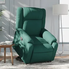 vidaXL Relaxsessel mit Aufstehhilfe Stoff 94,5 x 100 x 0 cm Dunkelgrün mit Rollen