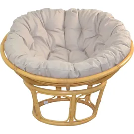 moebel-direkt-online Papasansessel Baumwolle, Polyester 100 x 60 x 100 cm Beige mit Kissen