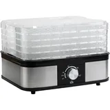 Homcom Dörrautomat Dörrgerät 245 w, 35-70°C, Temperaturregler 5 Etagen mit 12 Std Timer für Fleisch, Obst, Gemüse,