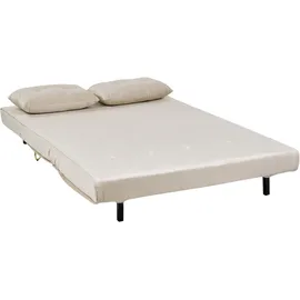 Beliani Schlafsofa Stoff 2-Sitzer Beige
