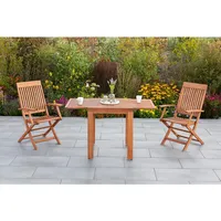 Merxx Comodoro Set 3-tlg. 2 Klappsessel Gartentisch Ausziehbar 65 (130) x 70 cm