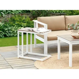 Beliani Beistelltisch 60 x 35 x 59 cm Braun/Weiß