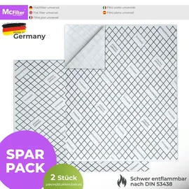 McFilter | (2 Stück), universal 57 x 47cm mit Sättigungsindikator, Zubehör f. Dunstabzugshauben, extra speicherfähig, zuschneidbar - Weiß