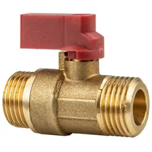 tecuro - Mini Kugelhahn beidseitig, Außengewinde G 1/2 Zoll (dn10) - Messing-blank