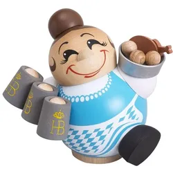 Seiffener Volkskunst Kugelräucherfigur Kellnerin Größe 10 cm