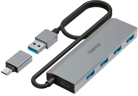 Produktbild Hama USB-3.2-Hub mit USB-C Adapter, 4 Ports