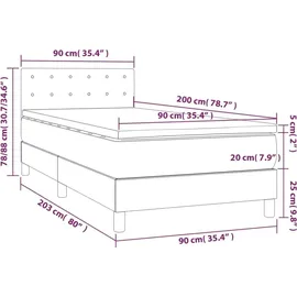 vidaXL Jianna 90 x 200 cm Creme