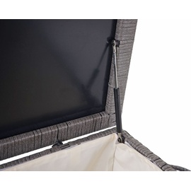 Mendler Poly-Rattan Kissenbox HWC-D88, Gartentruhe Auflagenbox Truhe Premium grau, 51x100x50cm 170l